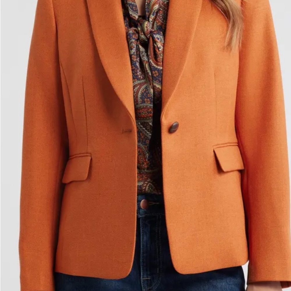 Tahari Women's Blazer in Bold Orange - Picture 2 of 9